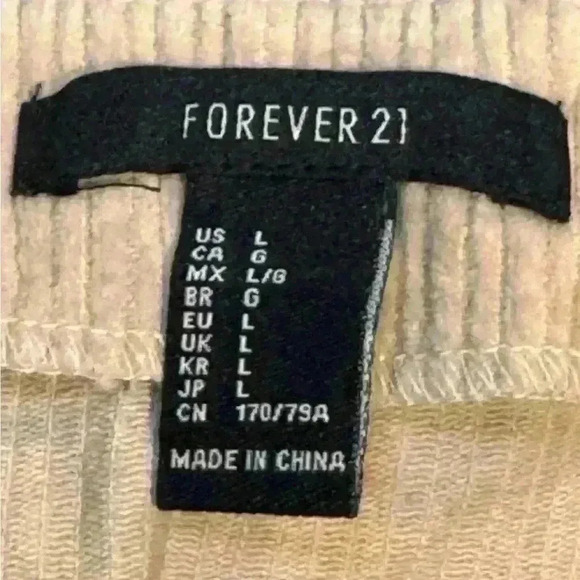 Forever 21 Tan Corduroy button down mini skirt - size Lg - Picture 4 of 4
